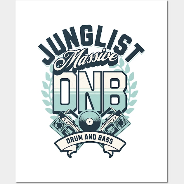 DNB - Junglist Massive (Dark green/mint) Wall Art by DISCOTHREADZ 